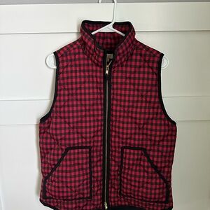 J. Crew Red and Black Quilted Vest